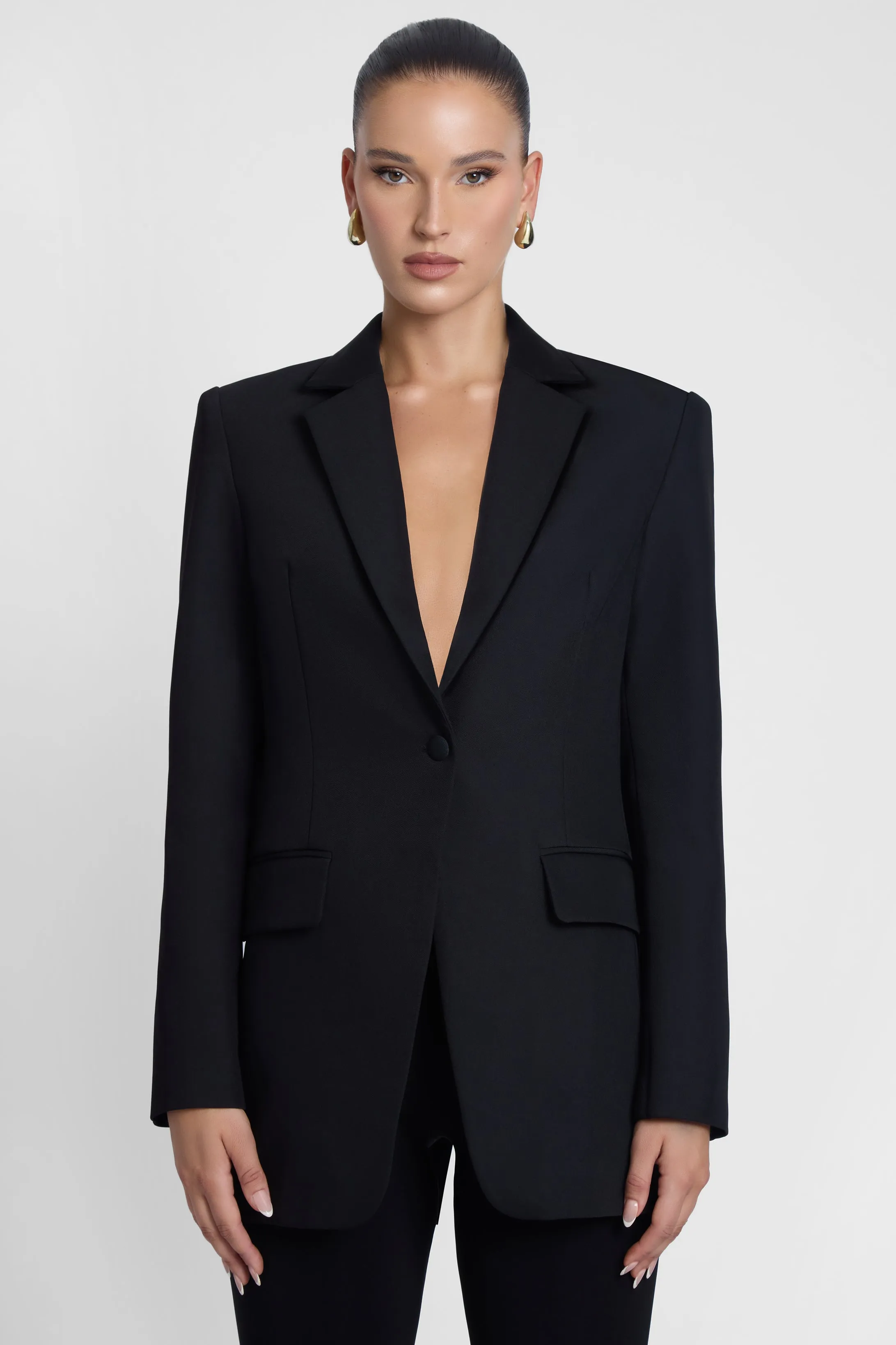 Classic Column Tailored Belted Blazer - Black sold by LEAU product image thumbnail 2