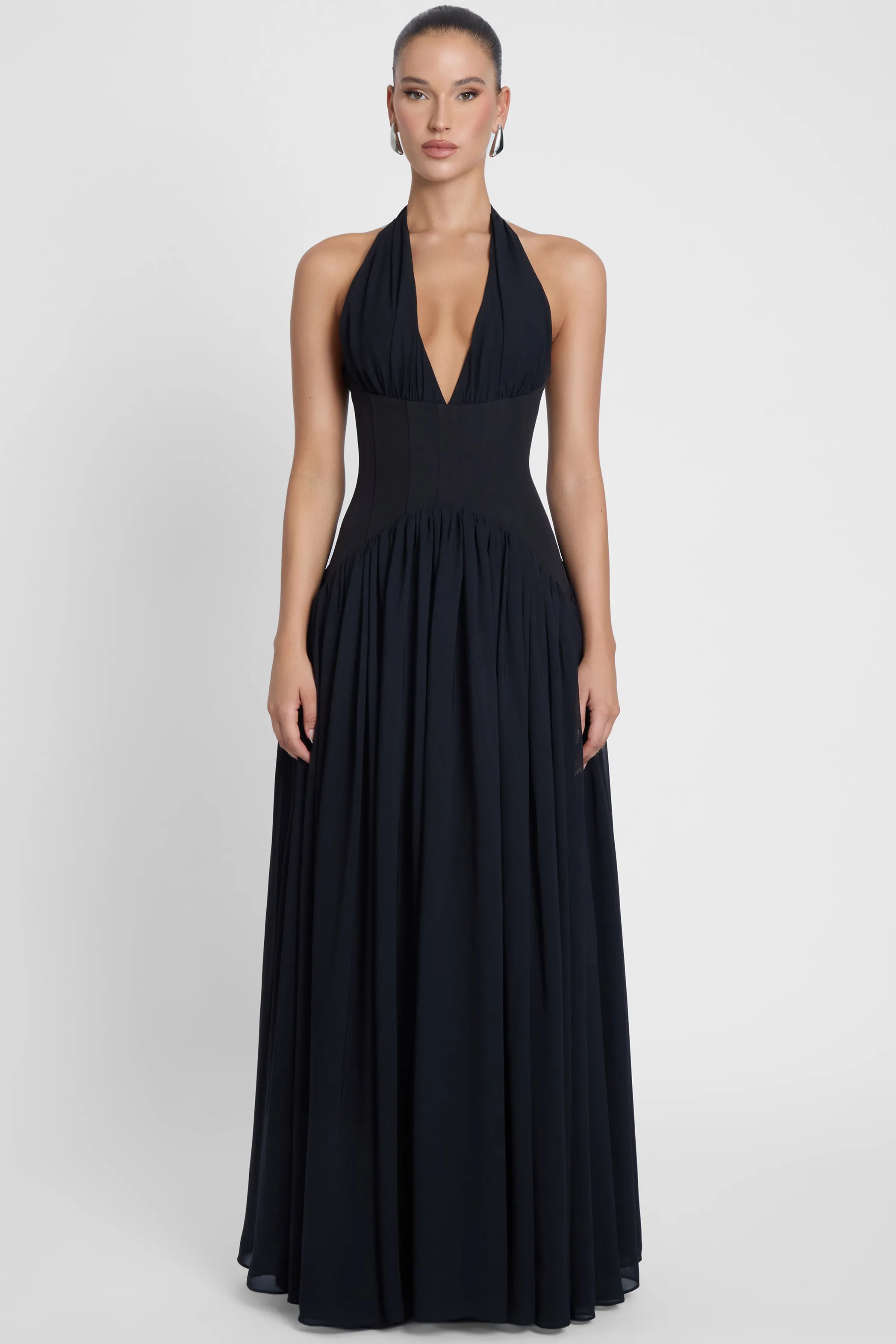 Harlowe Corset Maxi Dress - Black sold by LEAU