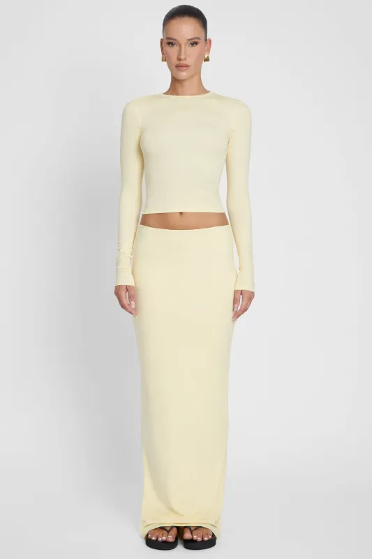 Everyday Jersey Maxi Skirt - Yellow sold by LEAU