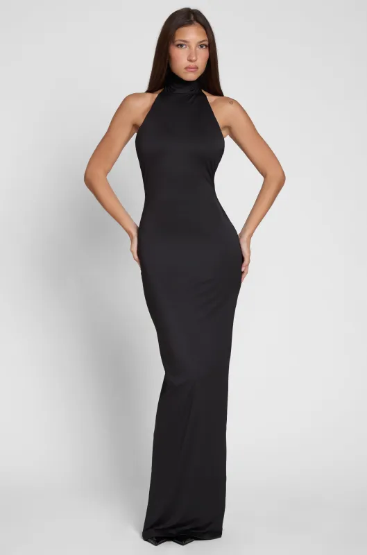 Alaia Drape Maxi Dress - Black sold by LEAU
