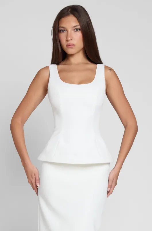 Calesia Contour Bustier Top - White made by LEAU