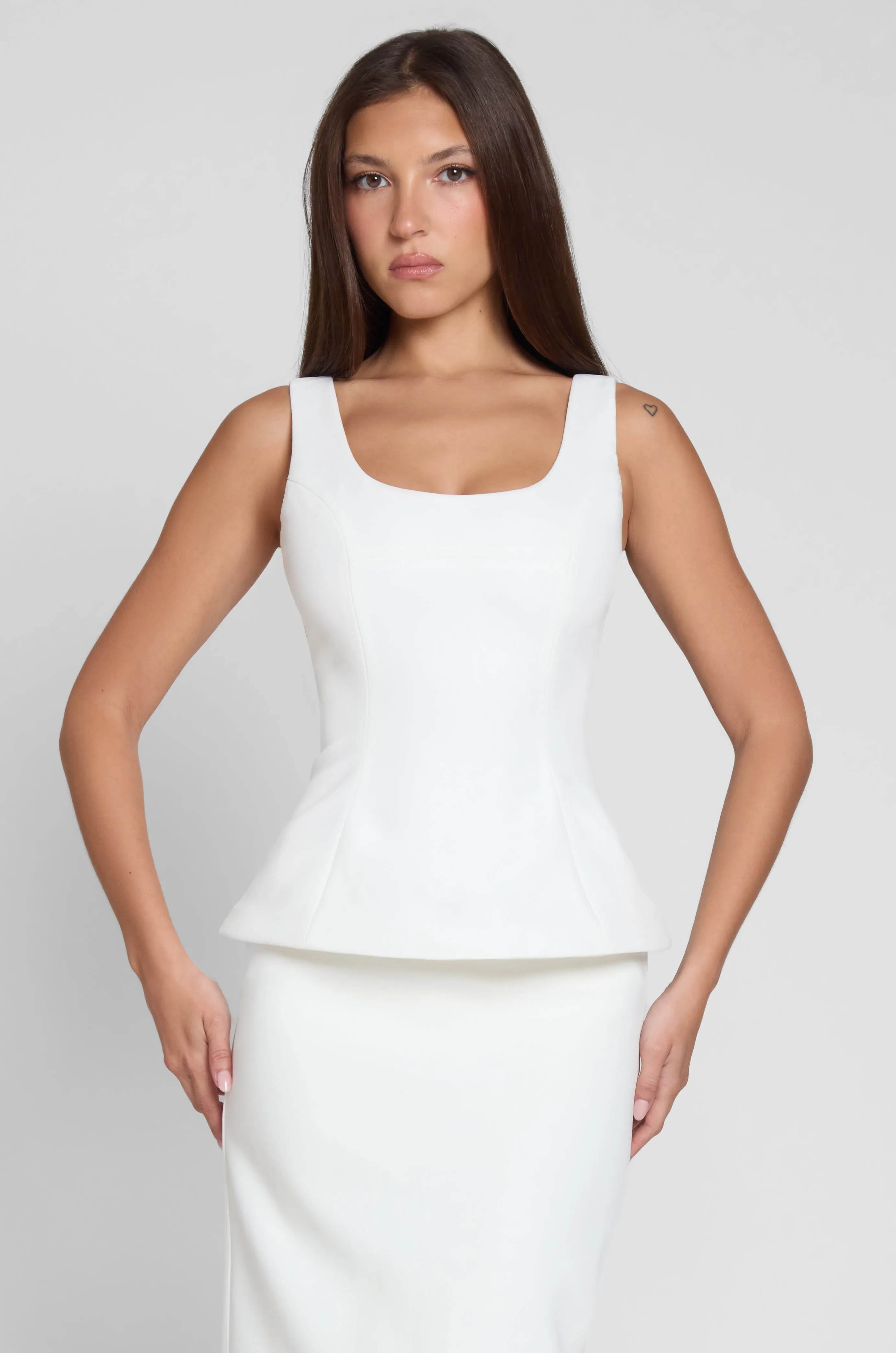 Calesia Contour Bustier Top - White sold by LEAU