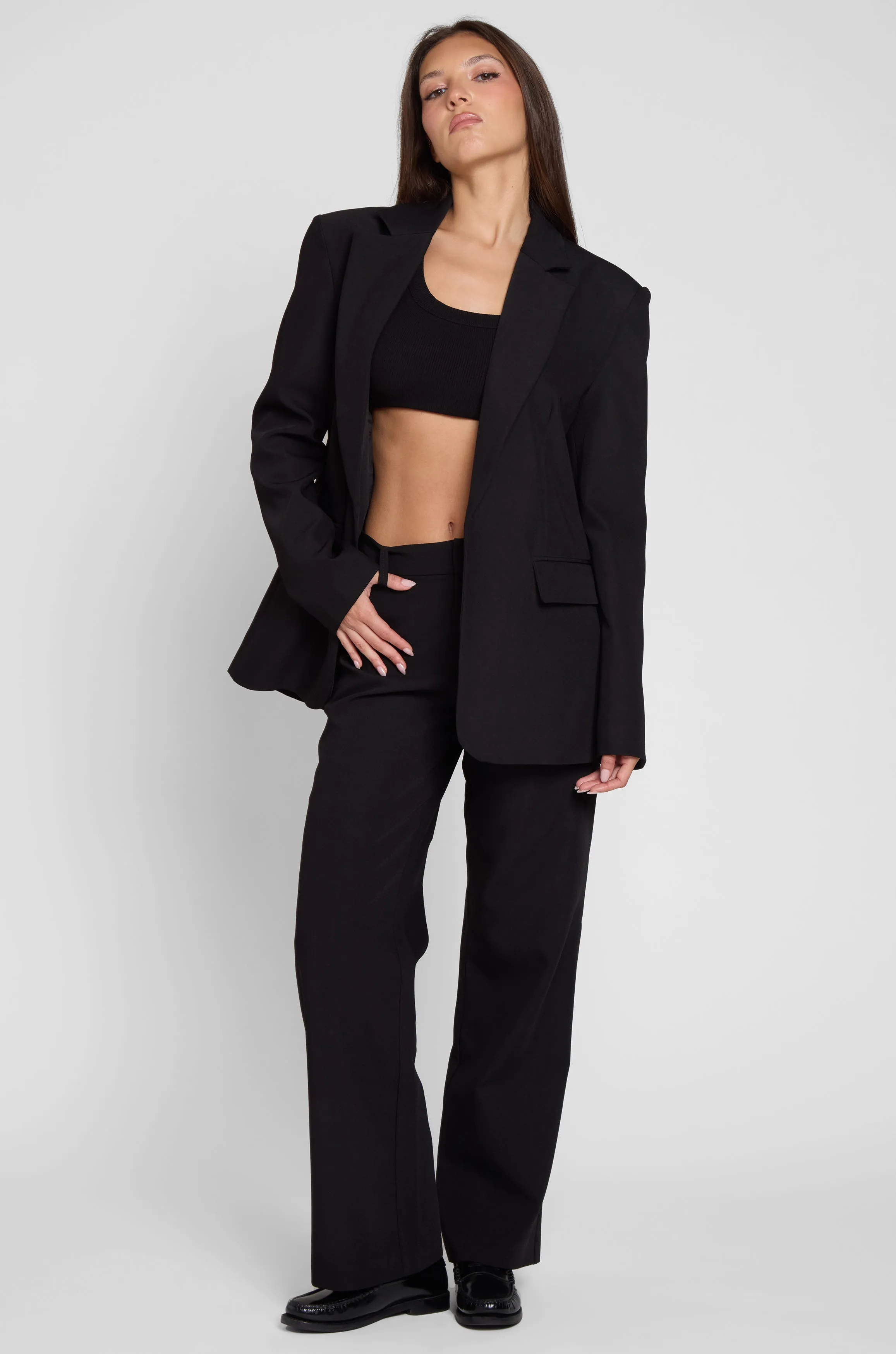 Classic Column Oversized Blazer - Black sold by LEAU product image thumbnail 2