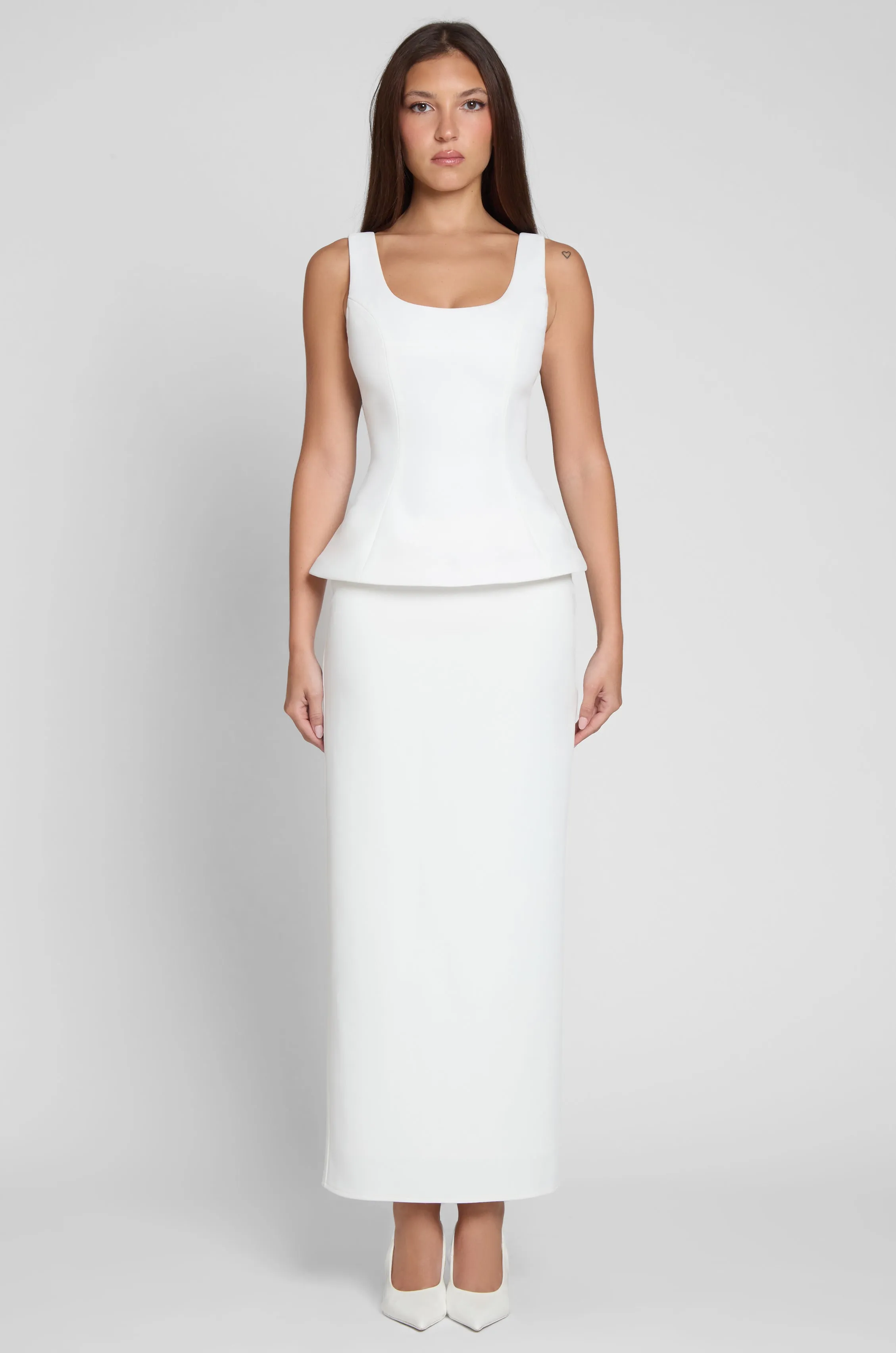 Classic Column Maxi Skirt - White sold by LEAU