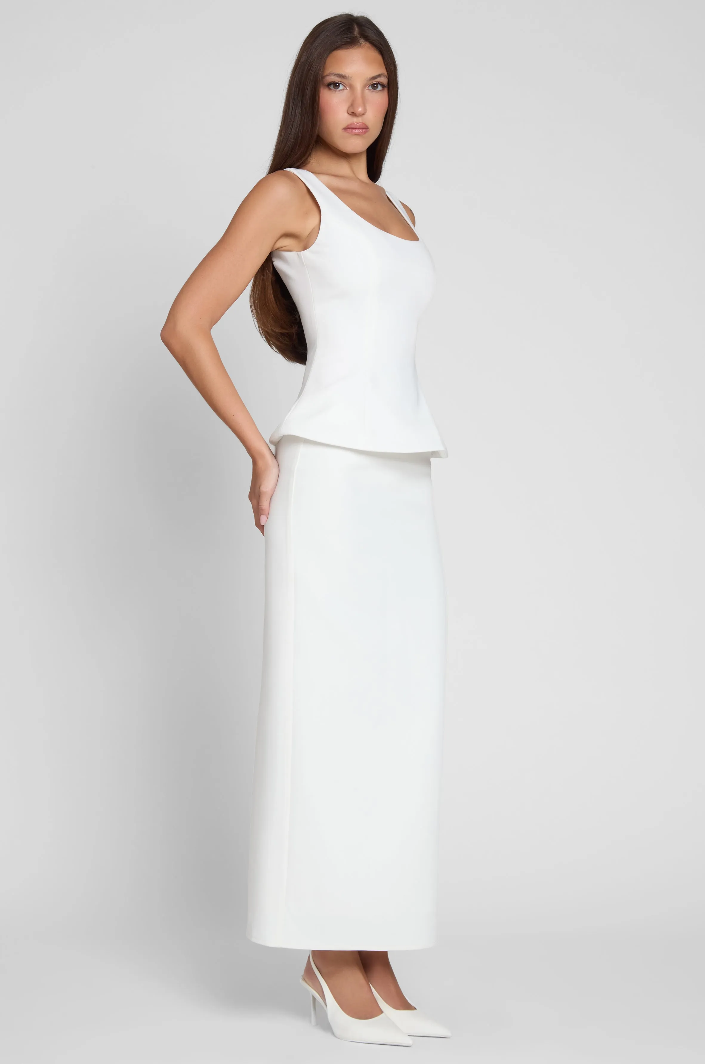 Classic Column Maxi Skirt - White sold by LEAU product image thumbnail 3