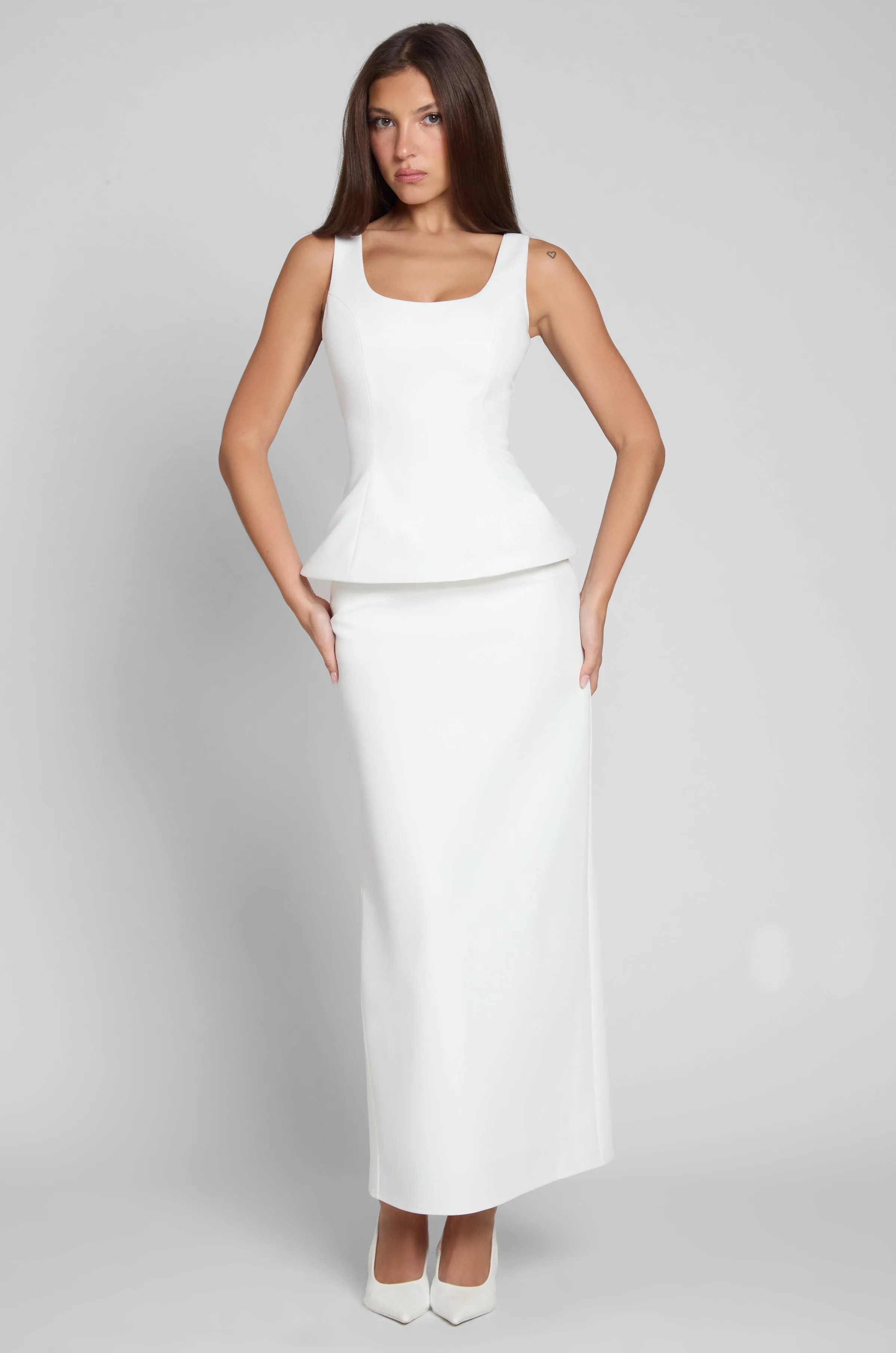 Classic Column Maxi Skirt - White sold by LEAU product image thumbnail 2