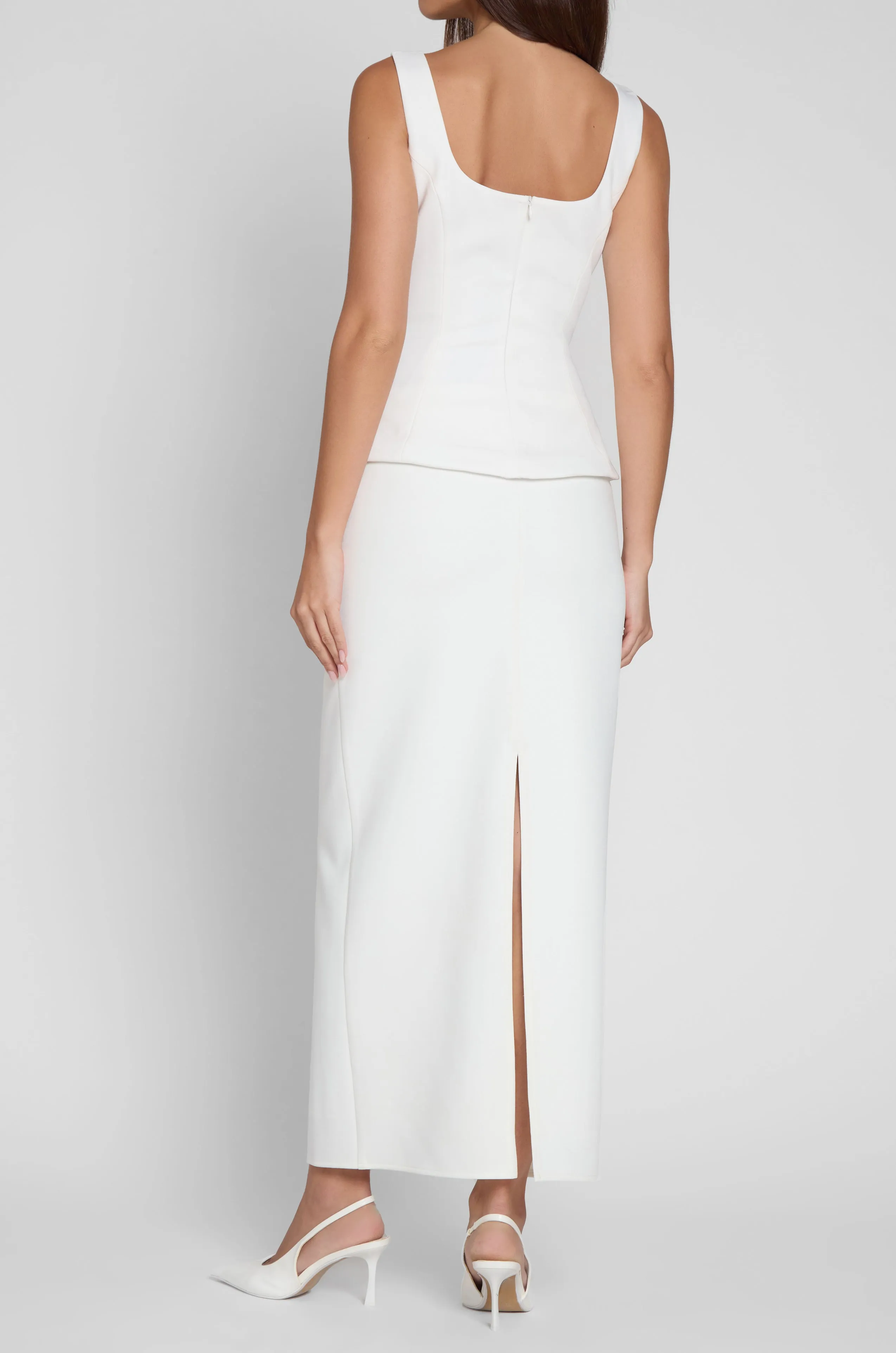 Classic Column Maxi Skirt - White sold by LEAU product image thumbnail 4