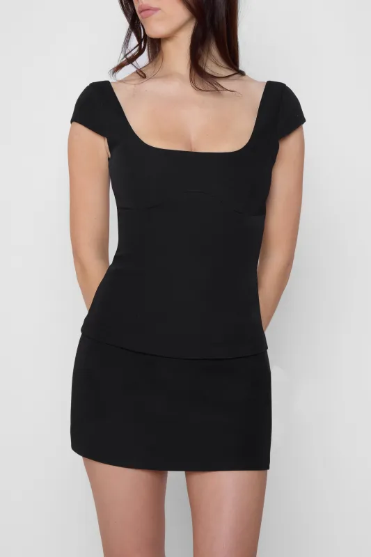 Classic Column Micro Mini Skirt - Black sold by LEAU