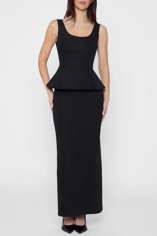 Classic Column Maxi Skirt - Black made by LEAU