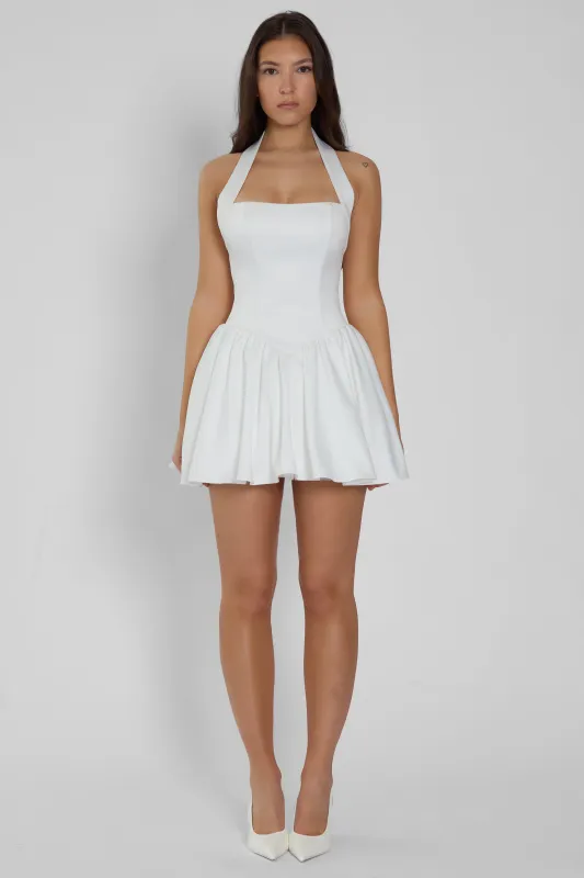 Hyades Halter Corset Mini Dress - White sold by LEAU