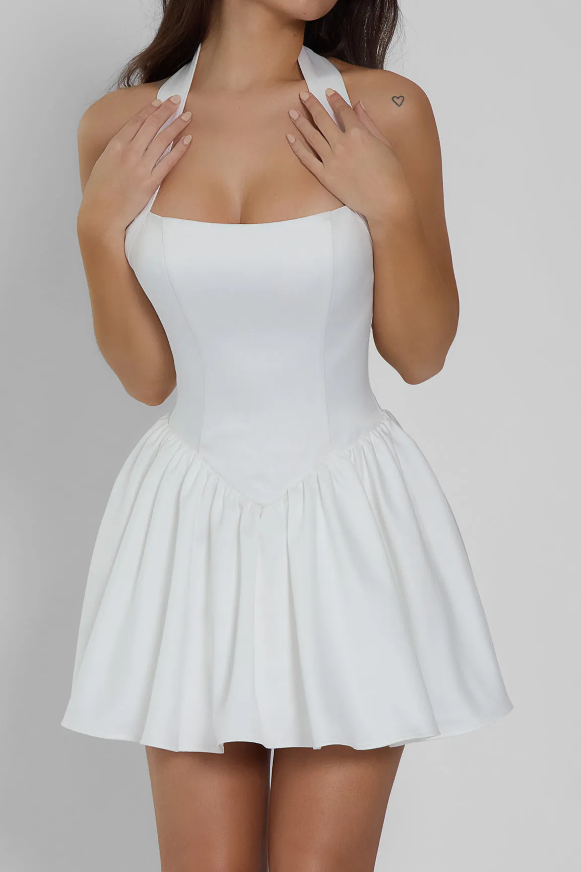 Hyades Halter Corset Mini Dress - White sold by LEAU product image thumbnail 2
