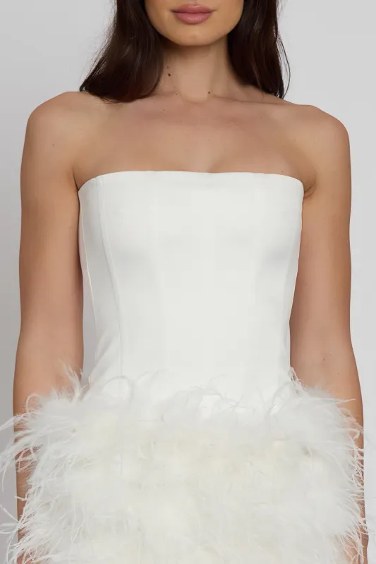 Sphynx Satin Corset Top - White sold by LEAU