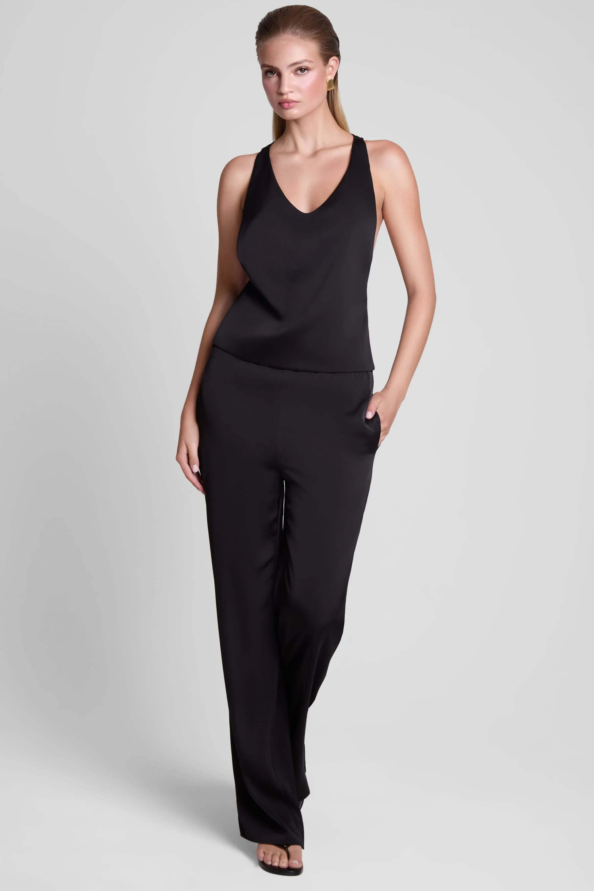Soho Satin Straight Leg Pants - Black sold by LEAU product image thumbnail 5