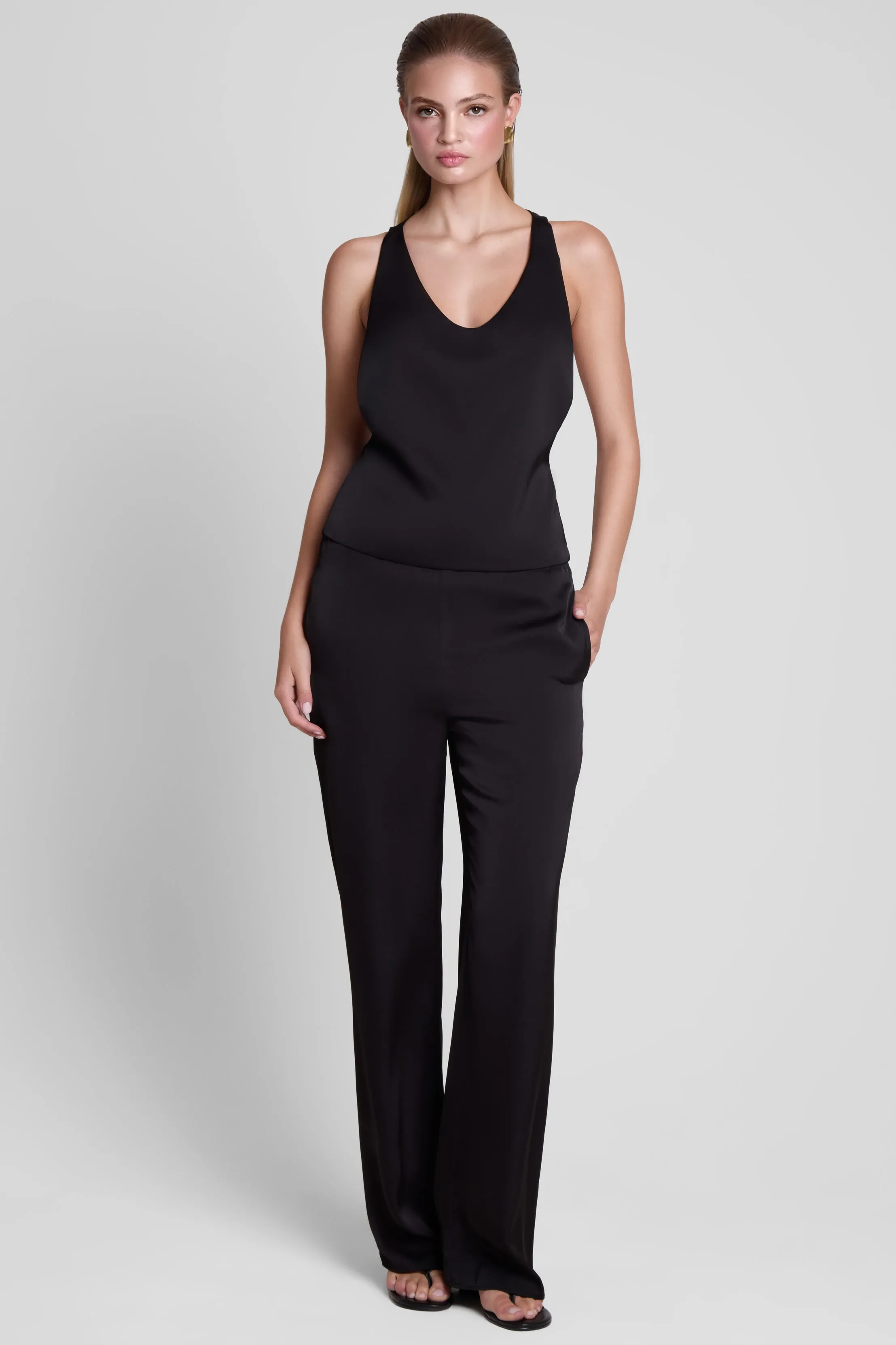 Soho Satin Straight Leg Pants - Black sold by LEAU product image thumbnail 2