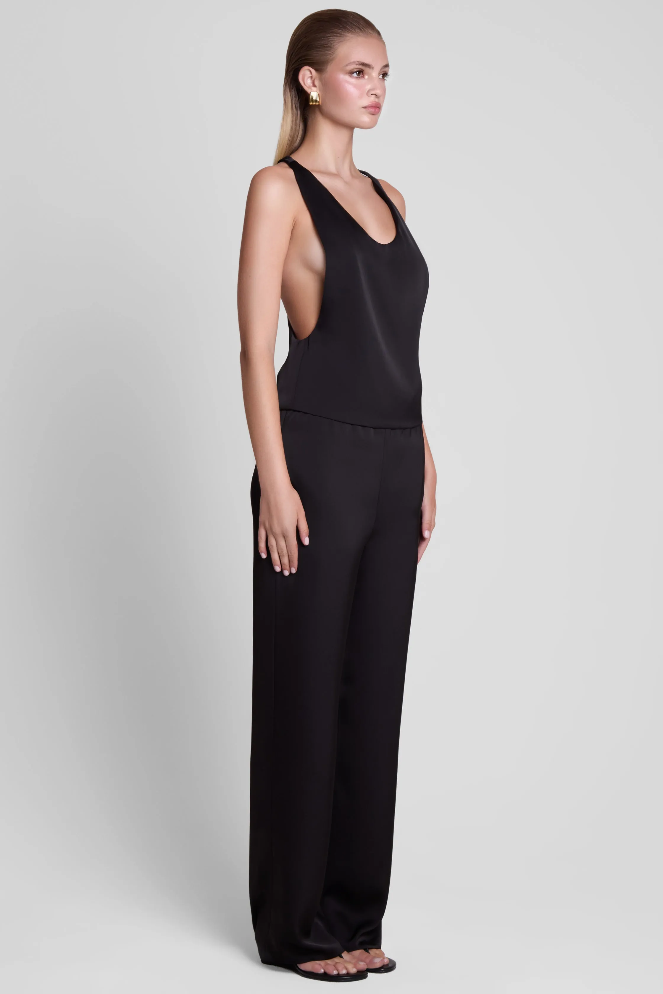 Soho Satin Straight Leg Pants - Black sold by LEAU product image thumbnail 3