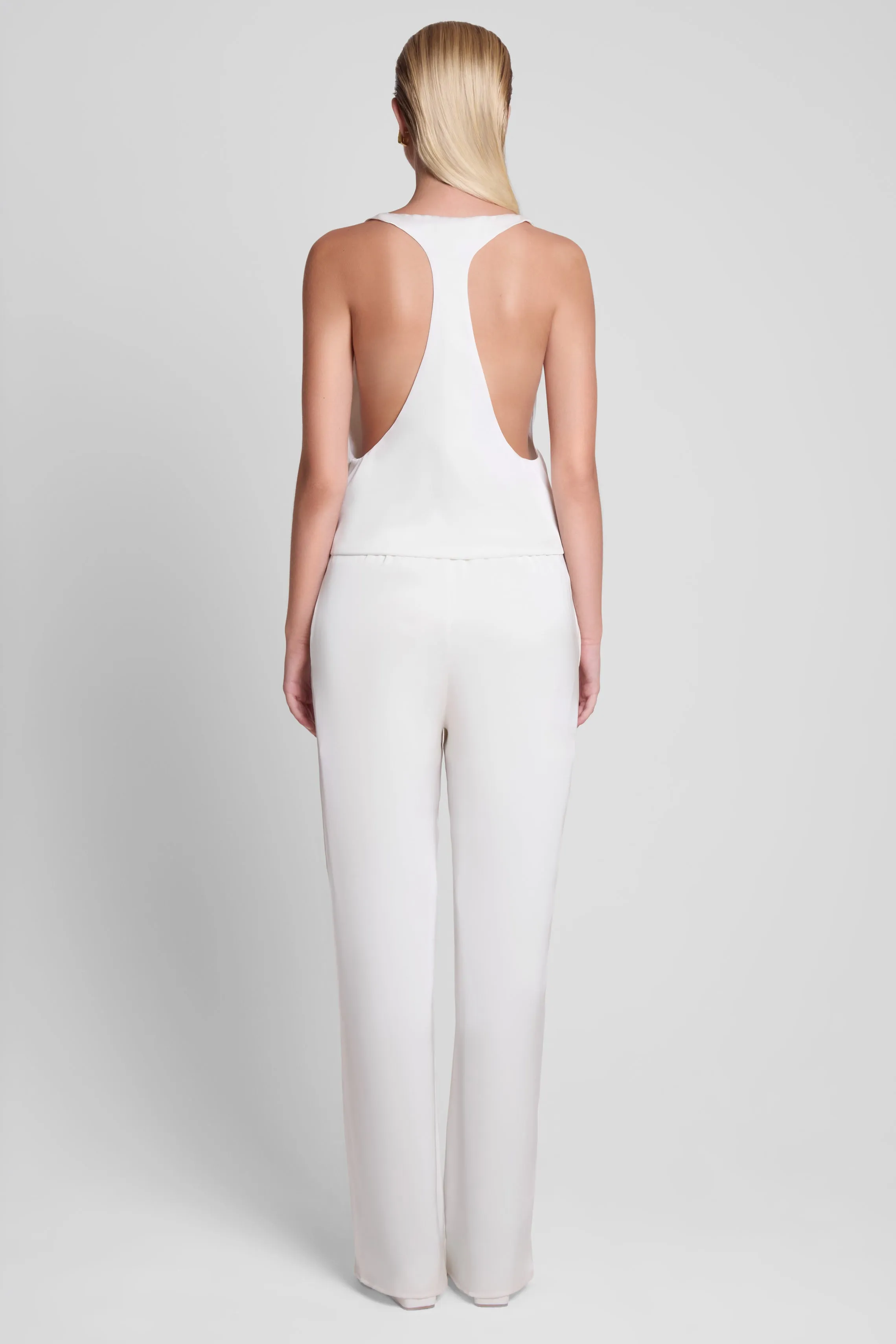 Soho Satin Straight Leg Pants - White sold by LEAU product image thumbnail 5