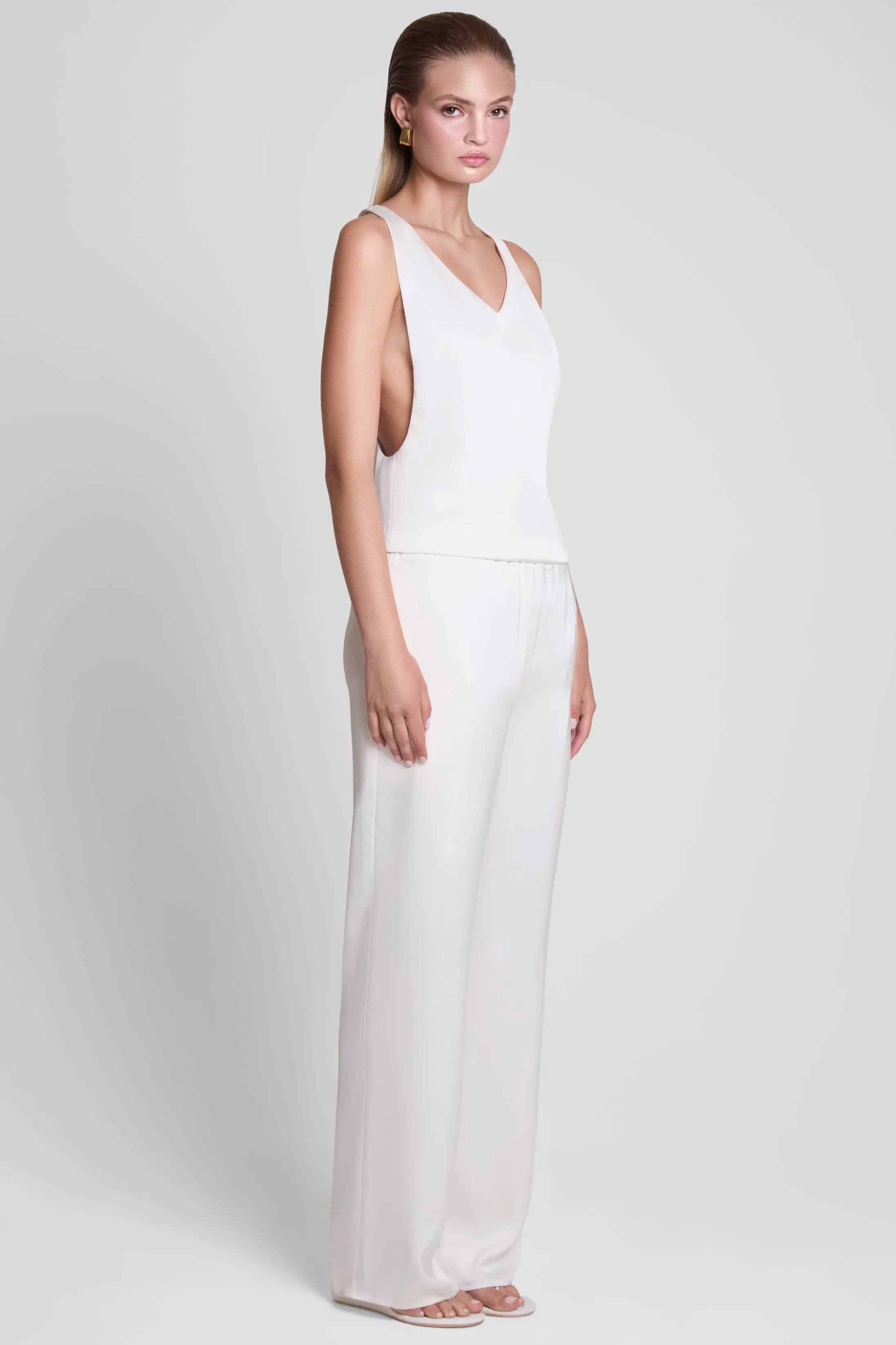 Soho Satin Straight Leg Pants - White sold by LEAU product image thumbnail 4