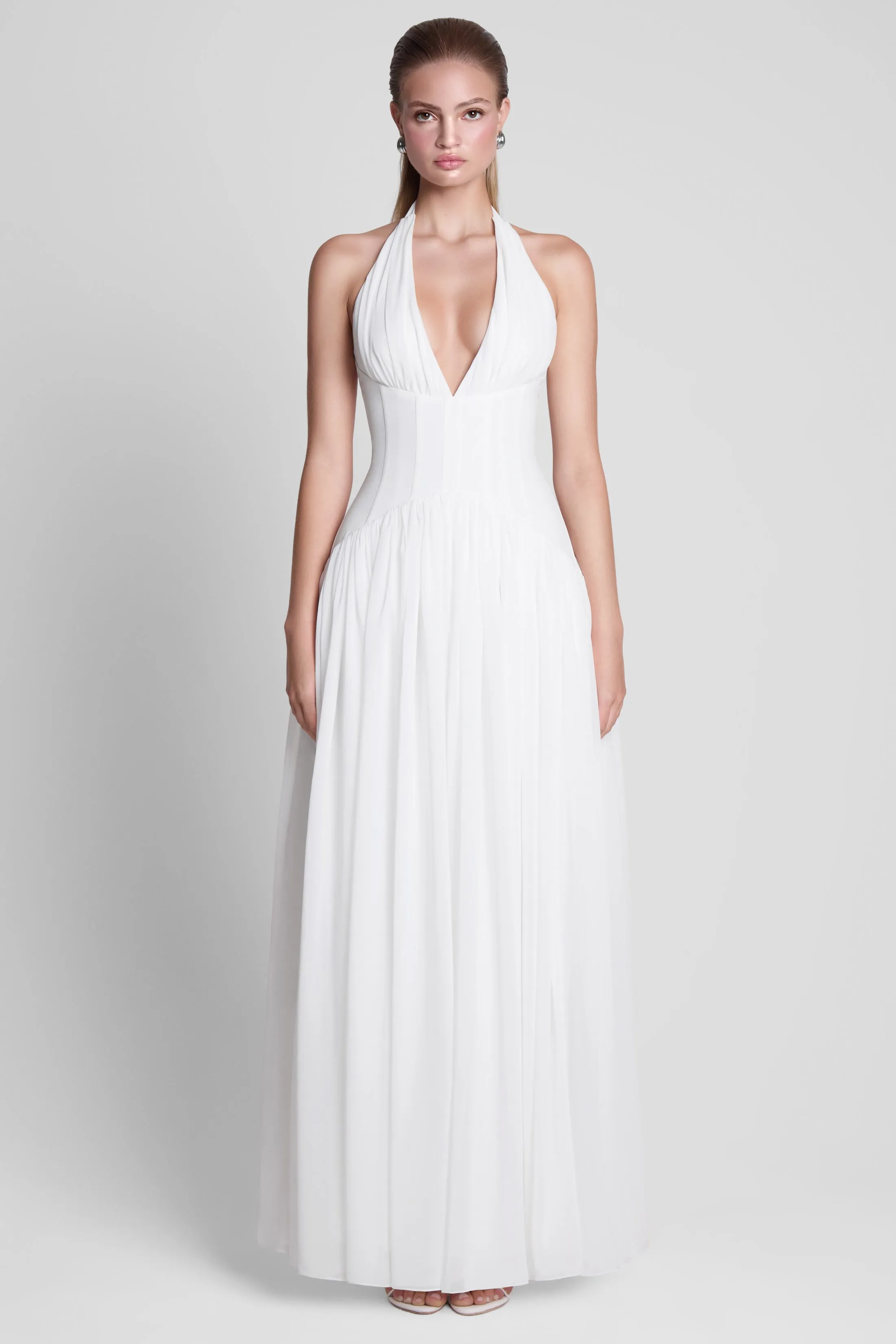 Harlowe Corset Maxi Dress - White sold by LEAU