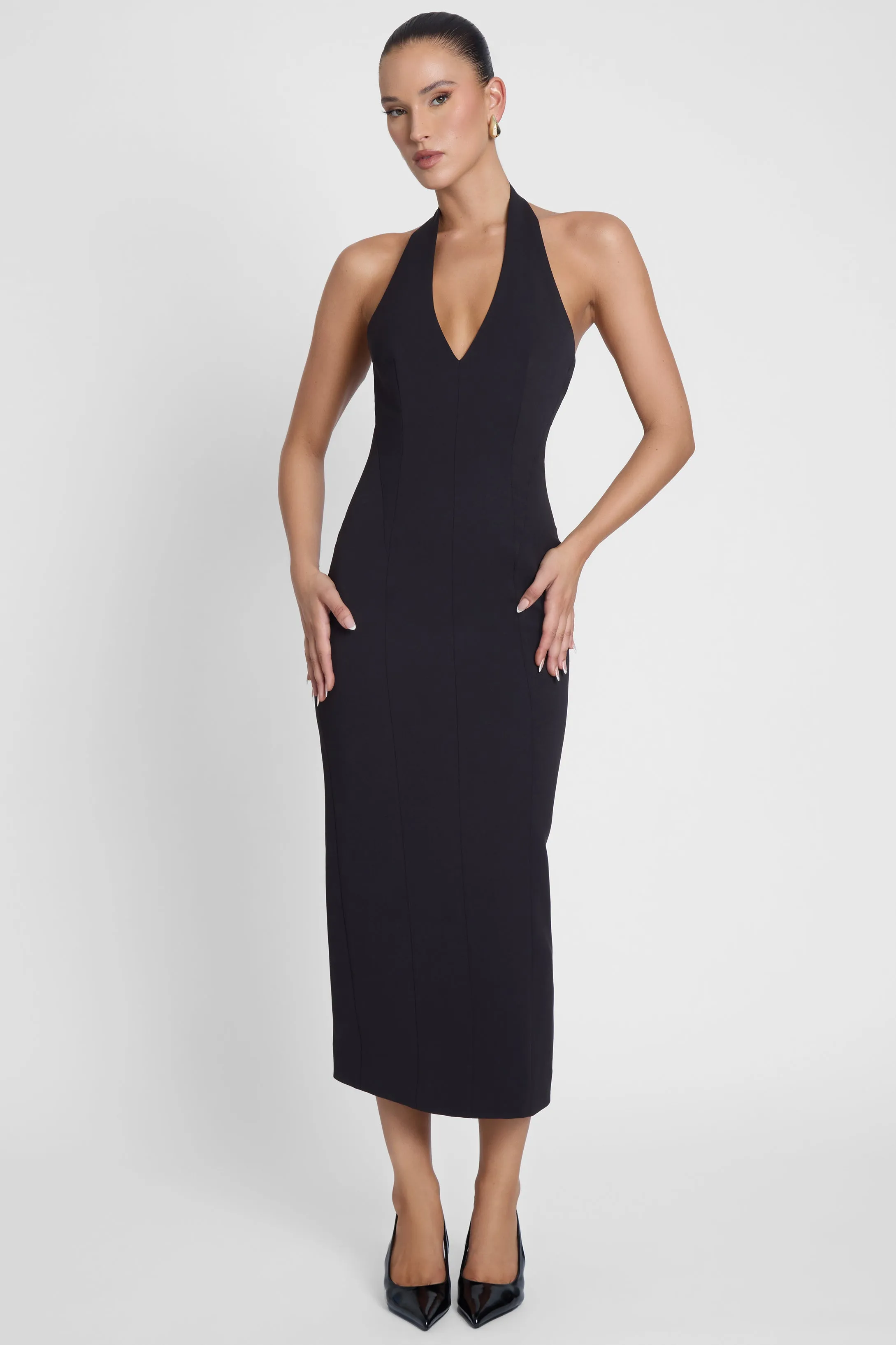Helena Halter Midi Dress - Black sold by LEAU product image thumbnail 5