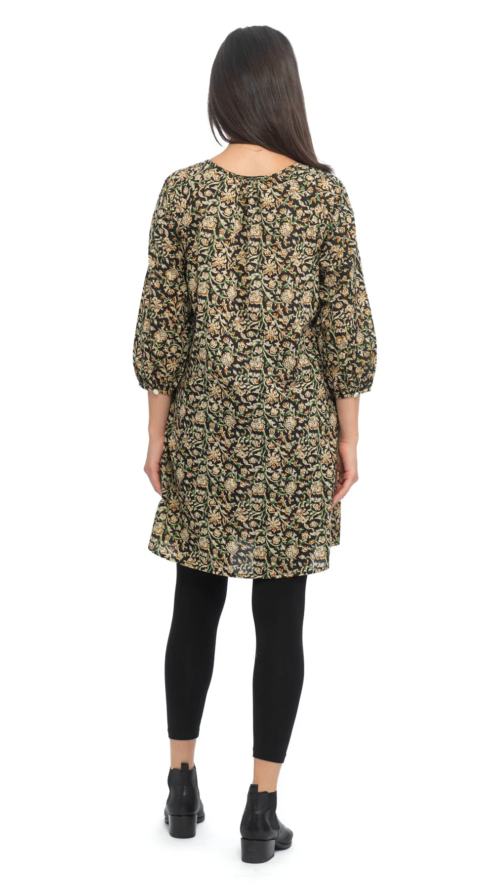 Gayatri Tunic - org.cotton blockprint - earthy sold by Alchemy Fashion product image thumbnail 3