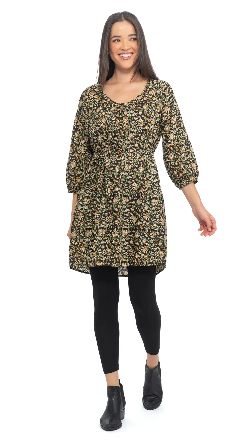 Gayatri Tunic - org.cotton blockprint - earthy sold by Alchemy Fashion product image thumbnail 2