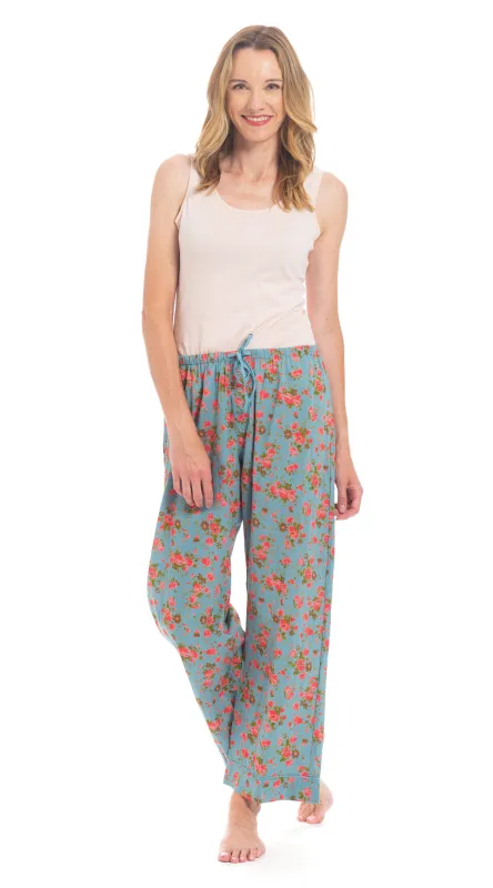 Organic Cotton Pajama Pants - vintage blue sold by Alchemy Fashion