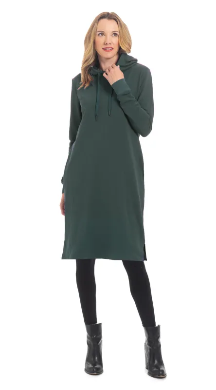 Hoody Tunic - forest - organic cotton sold by Alchemy Fashion