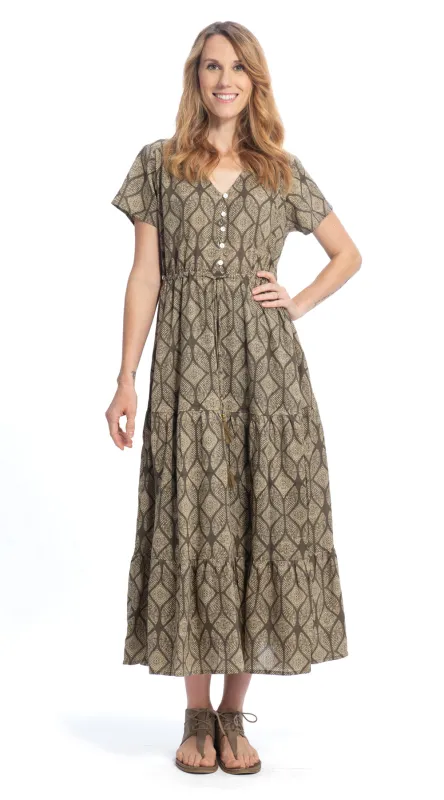 Sunita Dress - sand - organic cotton sold by Alchemy Fashion