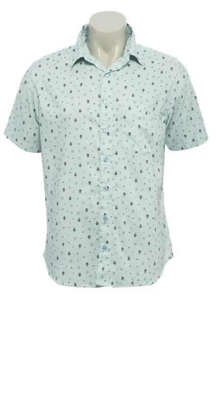 Men's Camino Shirt - skulls - cotton sold by Alchemy Fashion