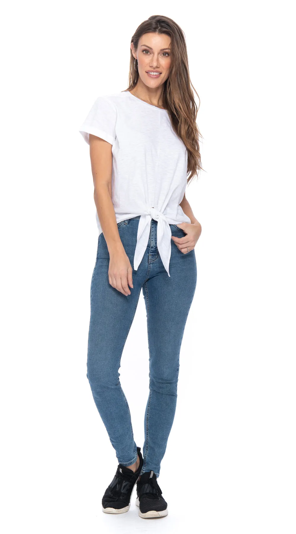 Tie Top - white - organic cotton sold by Alchemy Fashion