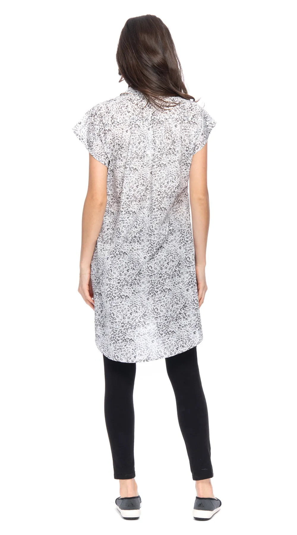 Chelsea Tunic - white leopard - cotton sold by Alchemy Fashion product image thumbnail 3