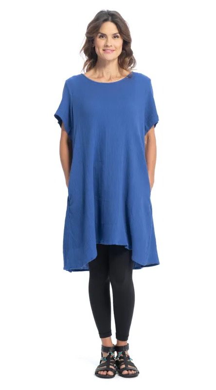 Cotton Gauze Lucia Tunic - royal blue made by Alchemy Fashion