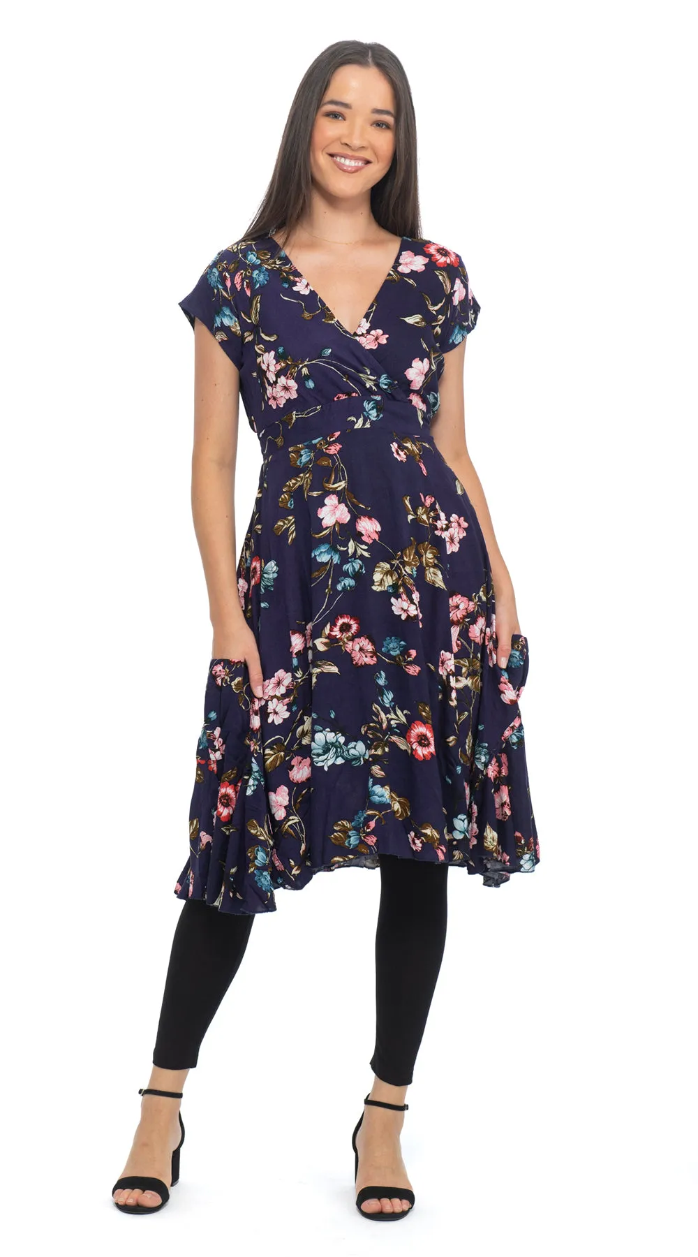 Swing Dress - navy flower sold by Alchemy Fashion product image thumbnail 2