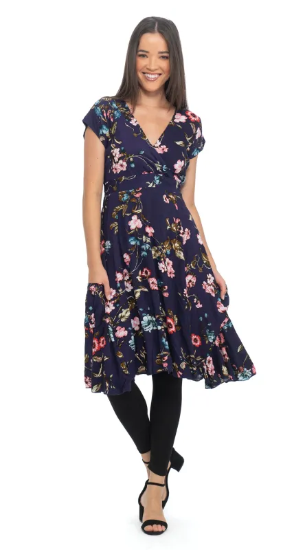 Swing Dress - navy flower sold by Alchemy Fashion