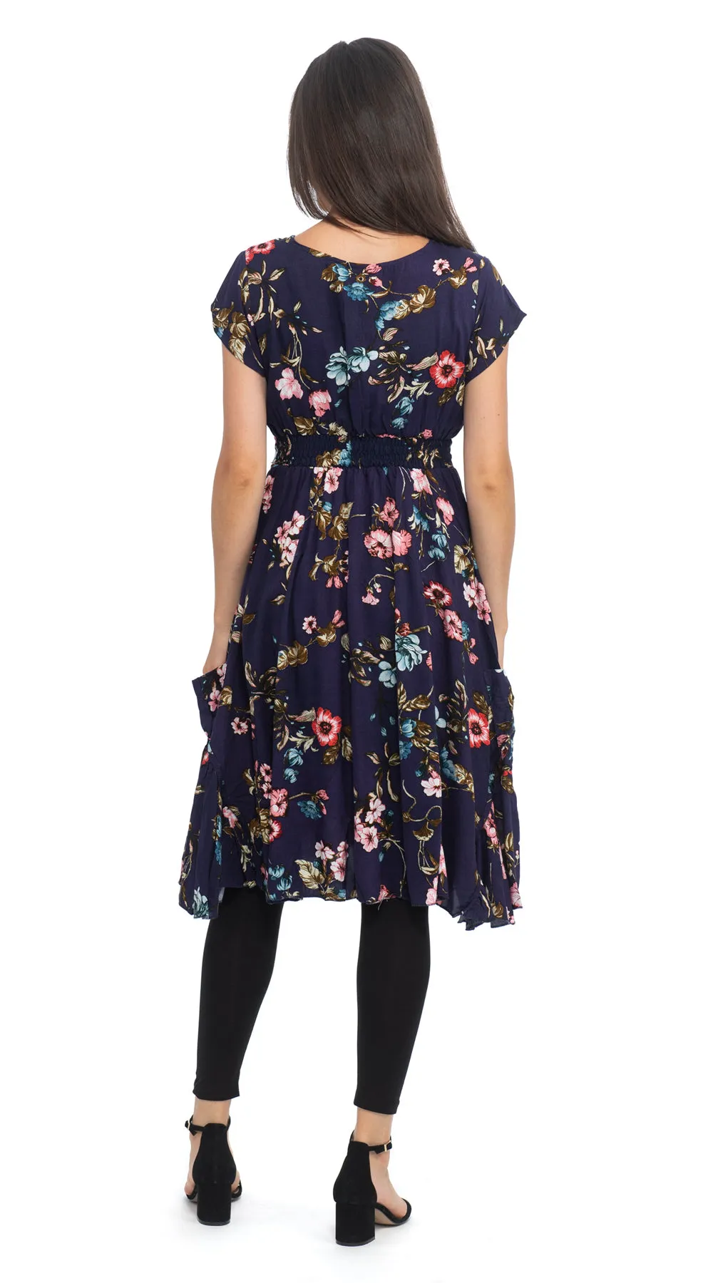 Swing Dress - navy flower sold by Alchemy Fashion product image thumbnail 3
