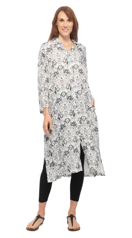 Katerina Jacket - white ikat sold by Alchemy Fashion