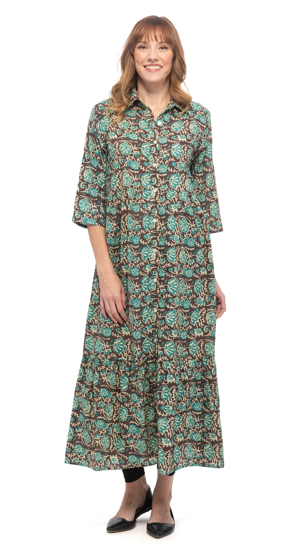Leela Dress - teal raja - organic cotton sold by Alchemy Fashion product image thumbnail 2