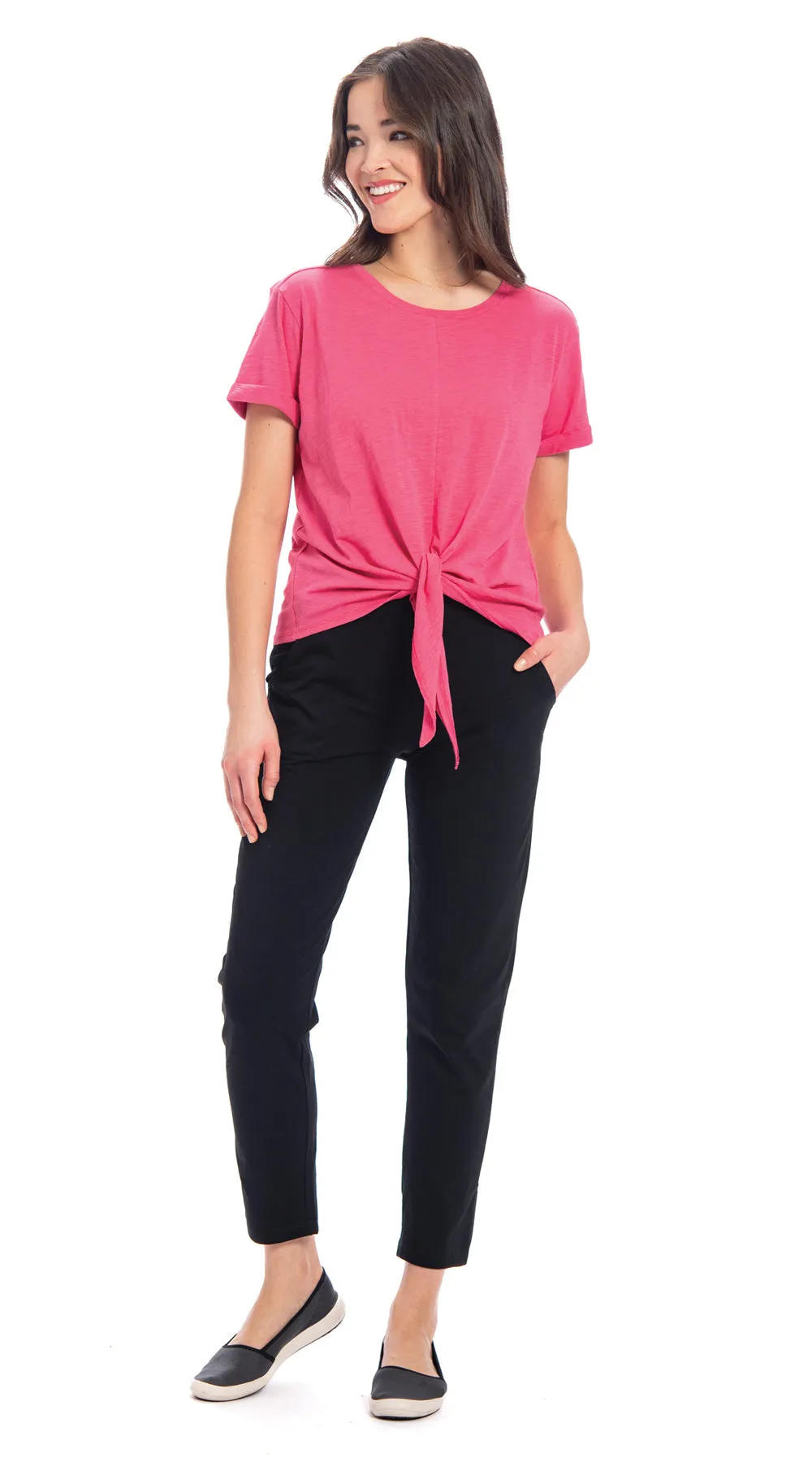 Tie Top - tea rose - organic cotton sold by Alchemy Fashion