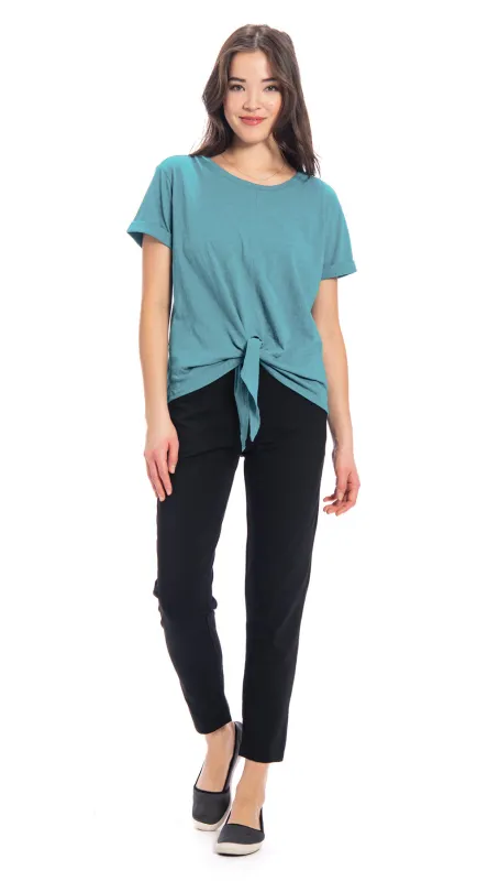 Tie Top - turquoise - organic cotton sold by Alchemy Fashion