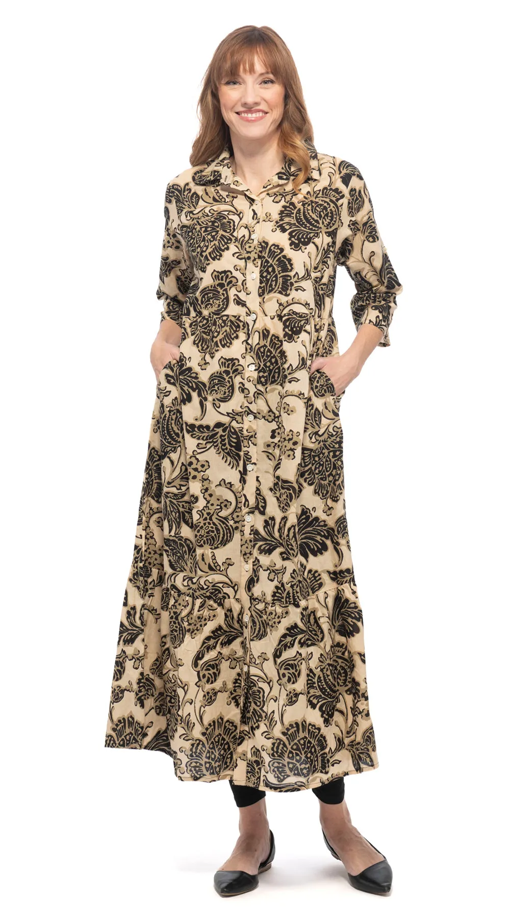 Leela Dress - golden temple - organic cotton sold by Alchemy Fashion