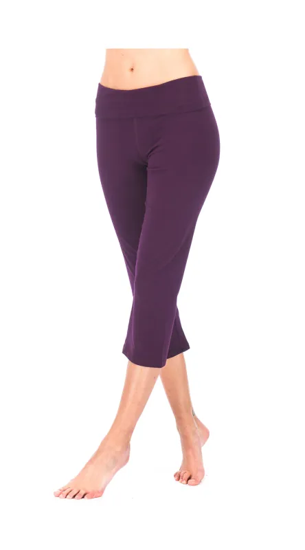 Roll Top Capris - mulberry - organic cotton made by Alchemy Fashion