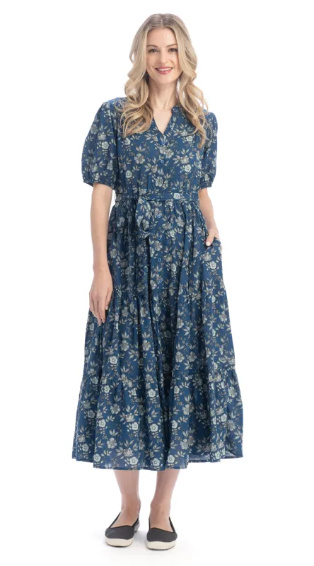 Anya Dress - soft navy - organic cotton made by Alchemy Fashion