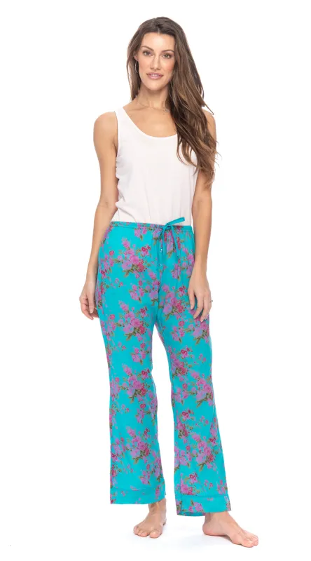 Organic Cotton Pajama Pants - turquoise made by Alchemy Fashion