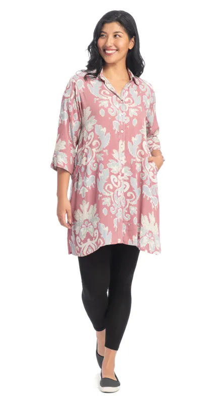 Florence Tunic - pink Ibiza - rayon crepe made by Alchemy Fashion