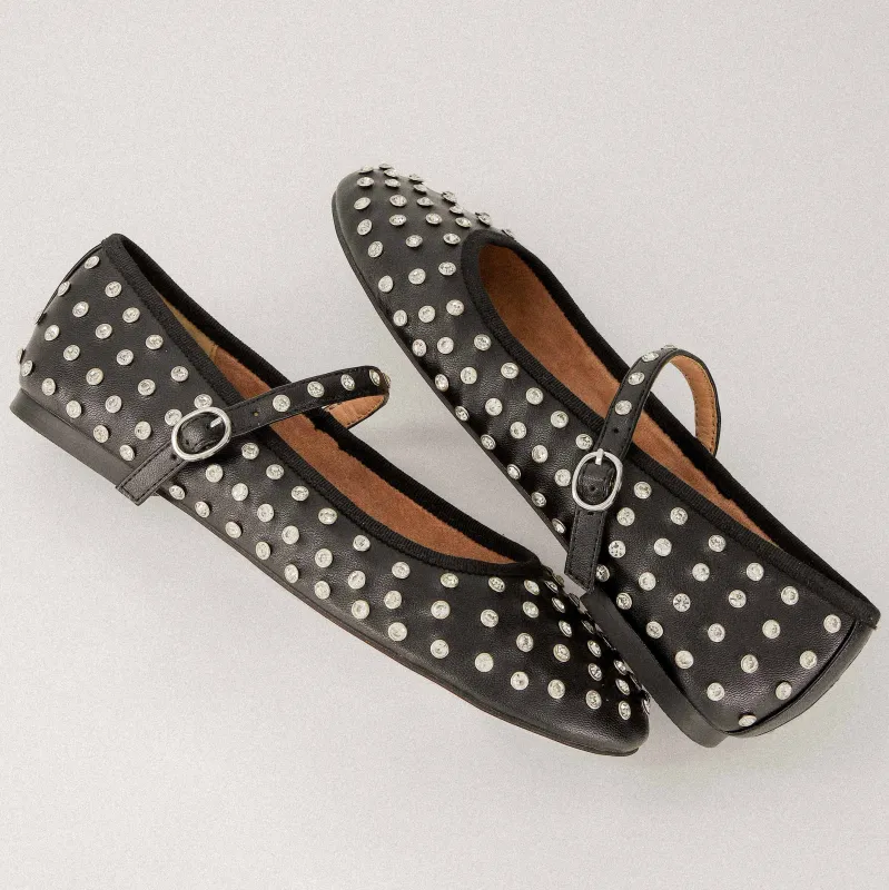 Flashy Studded Mary Janes made by Cushionaire
