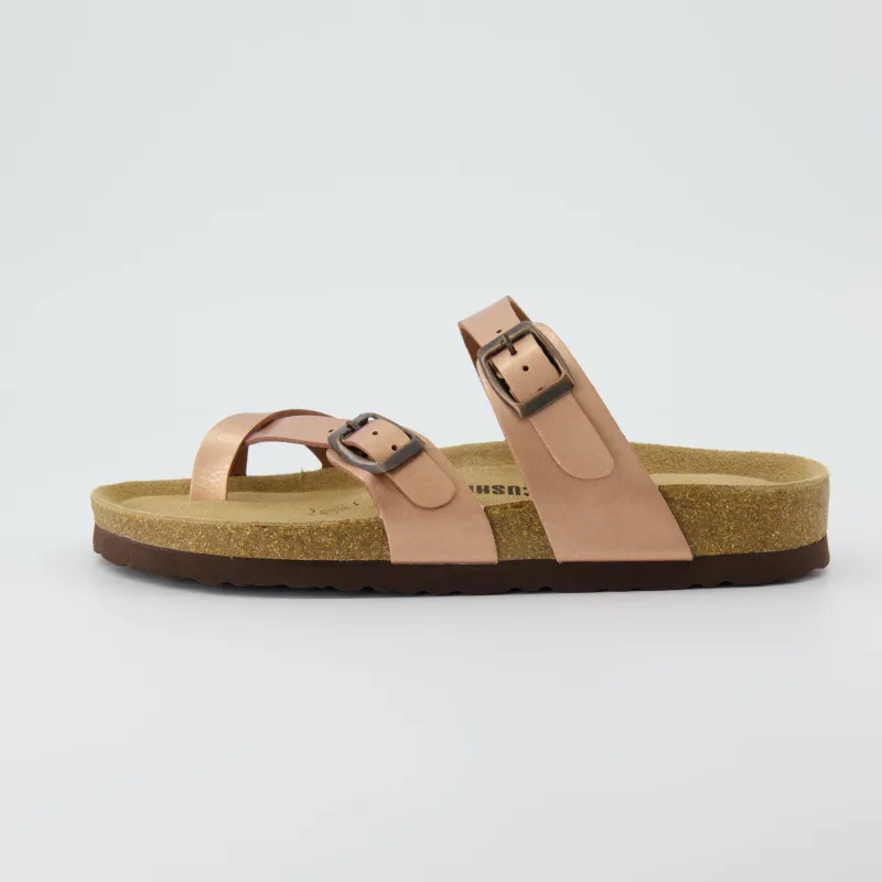 Luna Cork Footbed Sandal Metallics made by Cushionaire