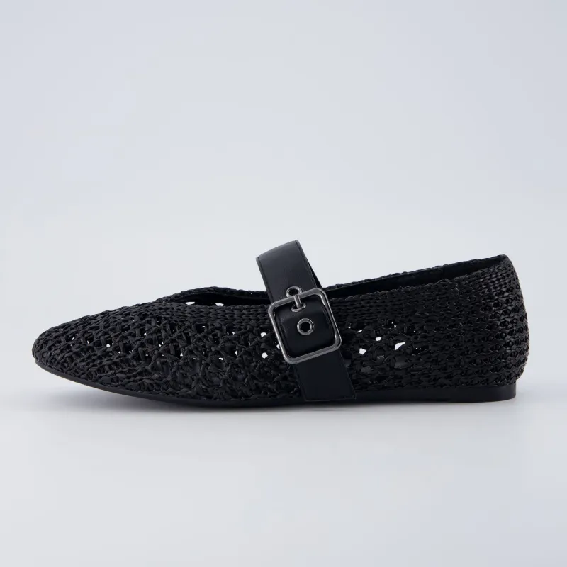 Gabby Woven Mary Jane Flats made by Cushionaire