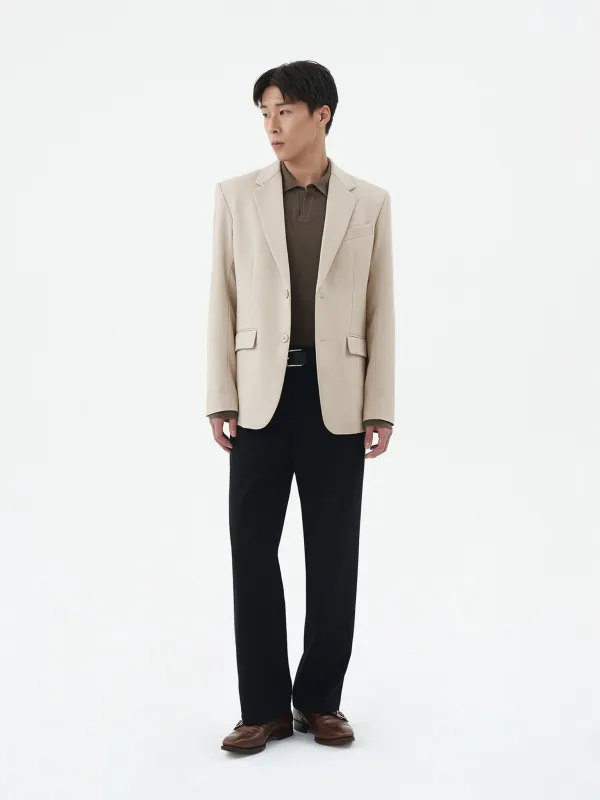 BASIC CREAM SLIM FIT BLAZER sold by BLZR.ID