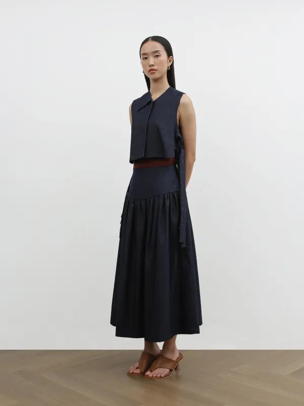 KNOT VEST IN SOFT DENIM sold by BLZR.ID