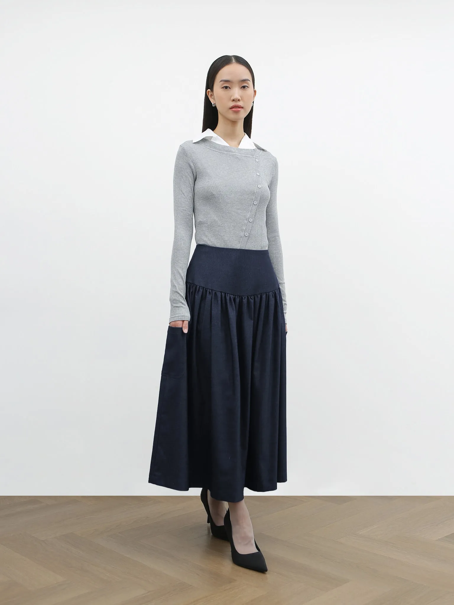 FLARE SKIRT IN SOFT DENIM sold by BLZR.ID product image thumbnail 4